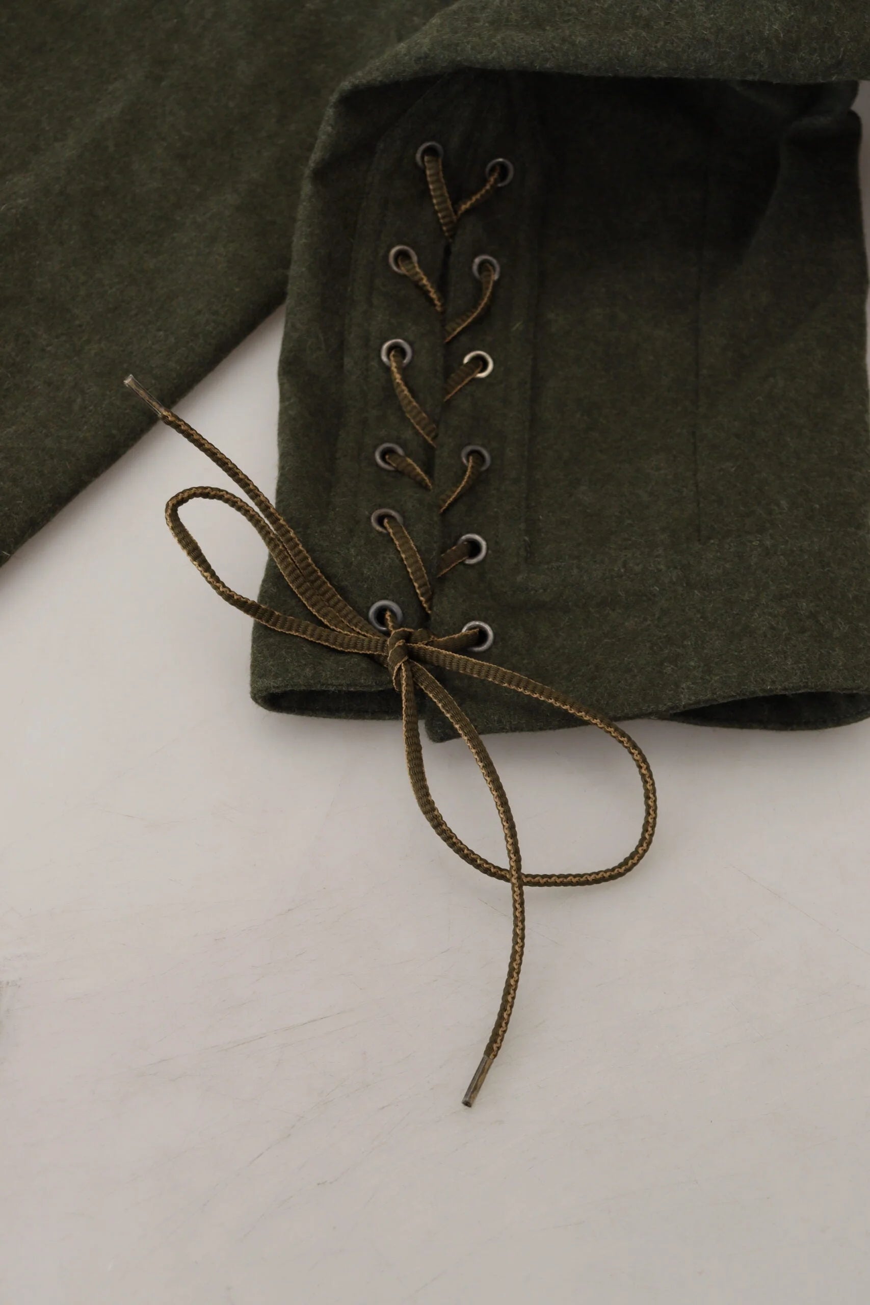 Ermanno Scervino Green Lace Up Leg Women Tapered Pants - Trousers