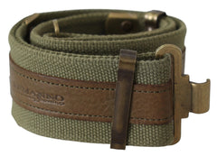 Ermanno Scervino Green Leather Rustic Bronze Buckle Army Belt - 85 cm / 34 Inches - Belts