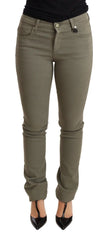 Ermanno Scervino Green Low Waist Skinny Slim Trouser Cotton Jeans - W26 - Jeans