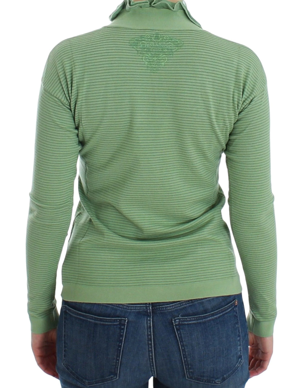 Ermanno Scervino Green Wool Blend Striped Long Sleeve Sweater - Sweaters