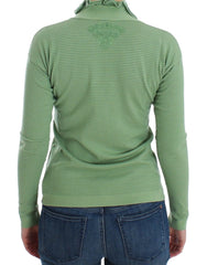 Ermanno Scervino Green Wool Blend Striped Long Sleeve Sweater - Sweaters