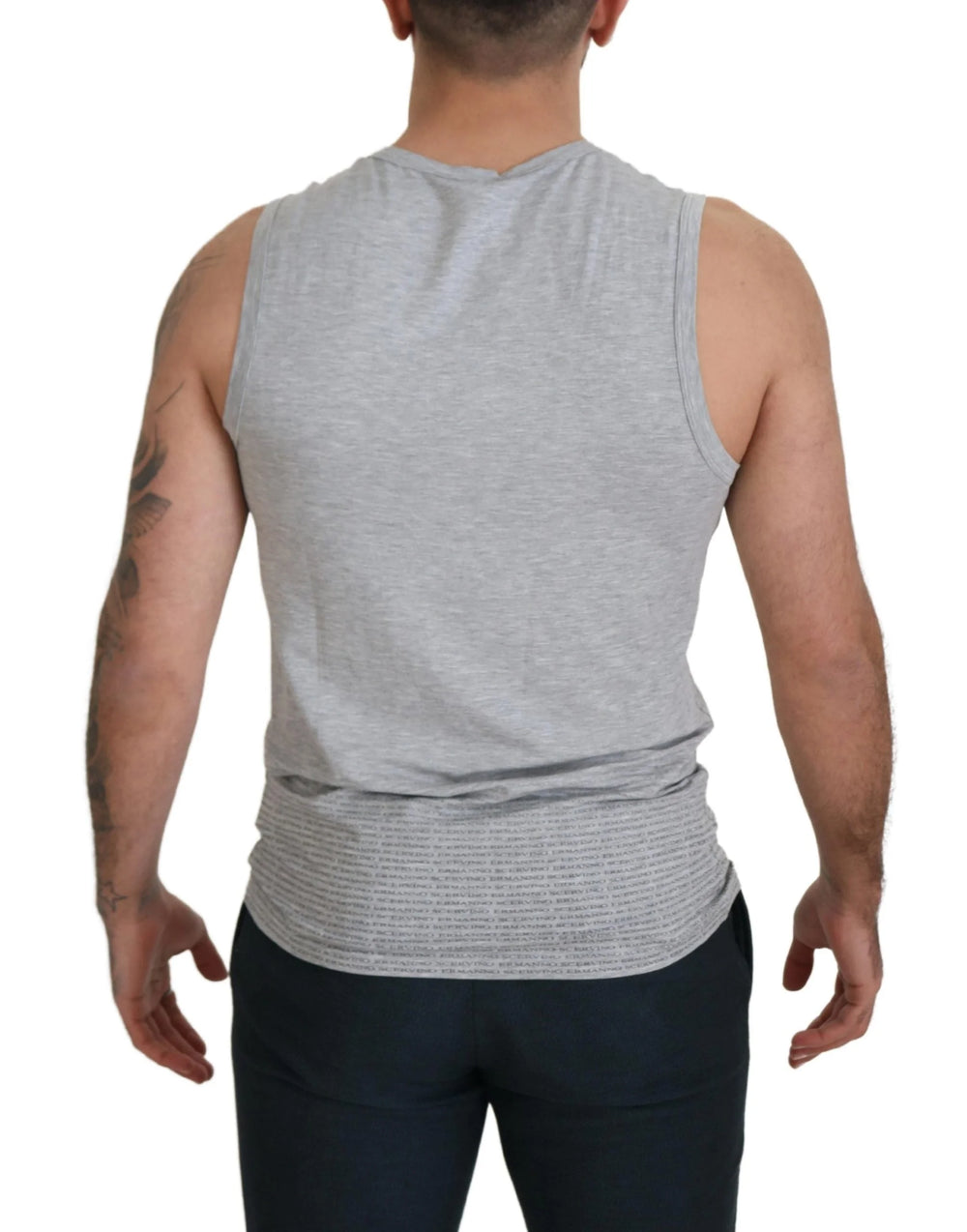 Ermanno Scervino Grey Sleeveless Men Pullover T-shirt - IT48 | M - Tank Tops
