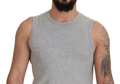 Ermanno Scervino Grey Sleeveless Men Pullover T-shirt - IT48 | M - Tank Tops