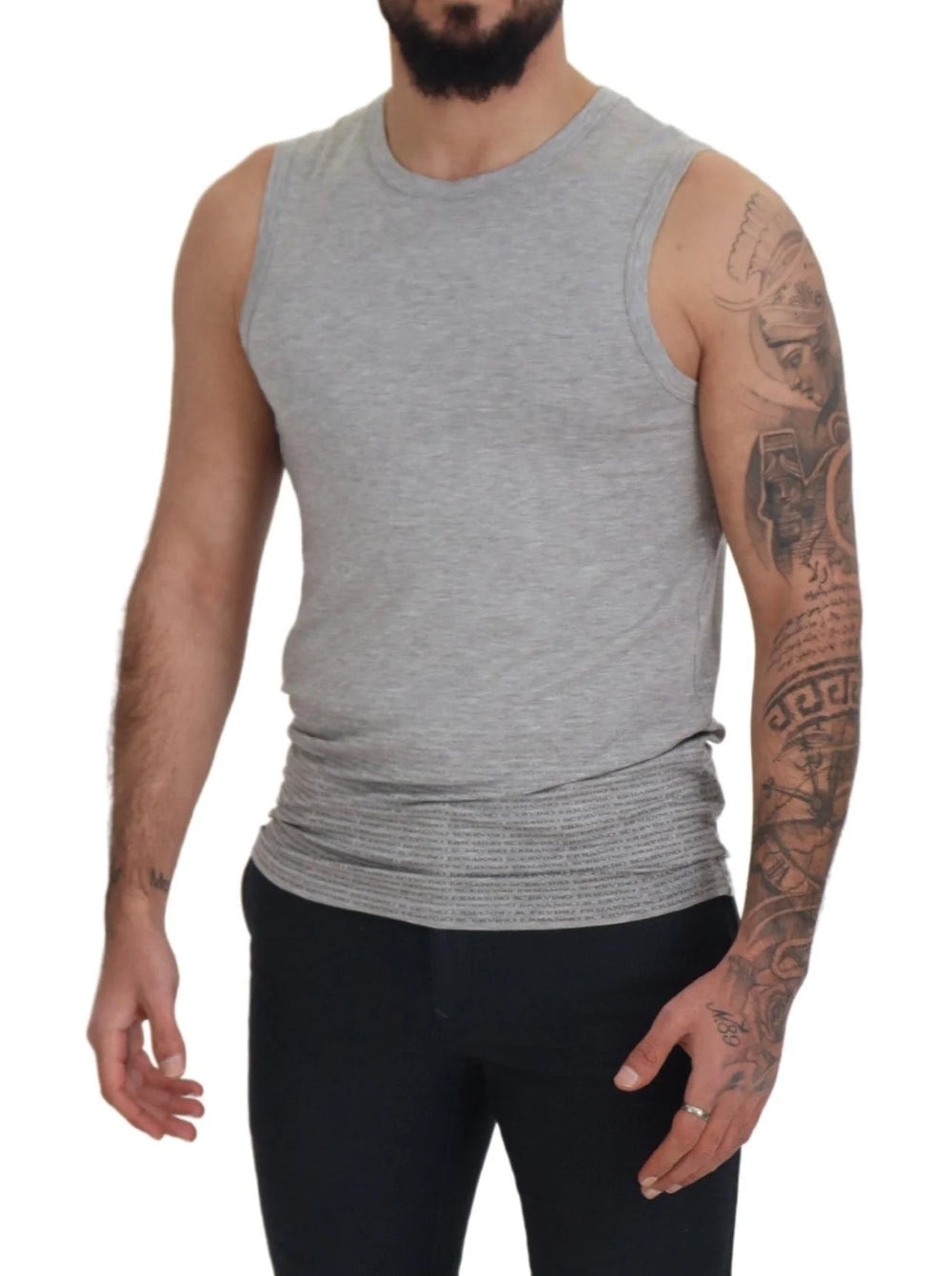 Ermanno Scervino Grey Sleeveless Men Pullover T-shirt - IT48 | M - Tank Tops