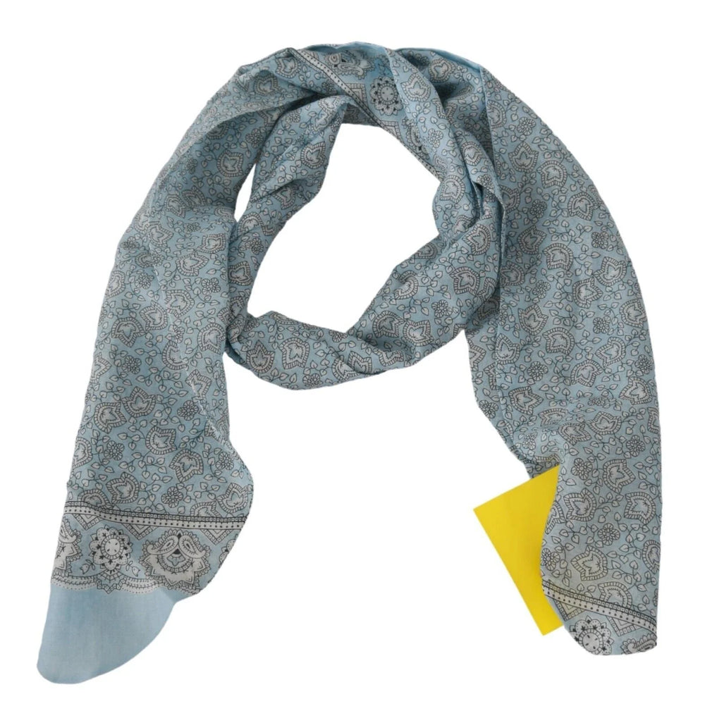 Ermanno Scervino Light Blue Bandana Wrap Shawl Foulard Scarf - Scarves & Shawls