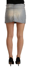 Ermanno Scervino Light Blue Mid Waist Denim Mini Cotton Skirt - Skirts