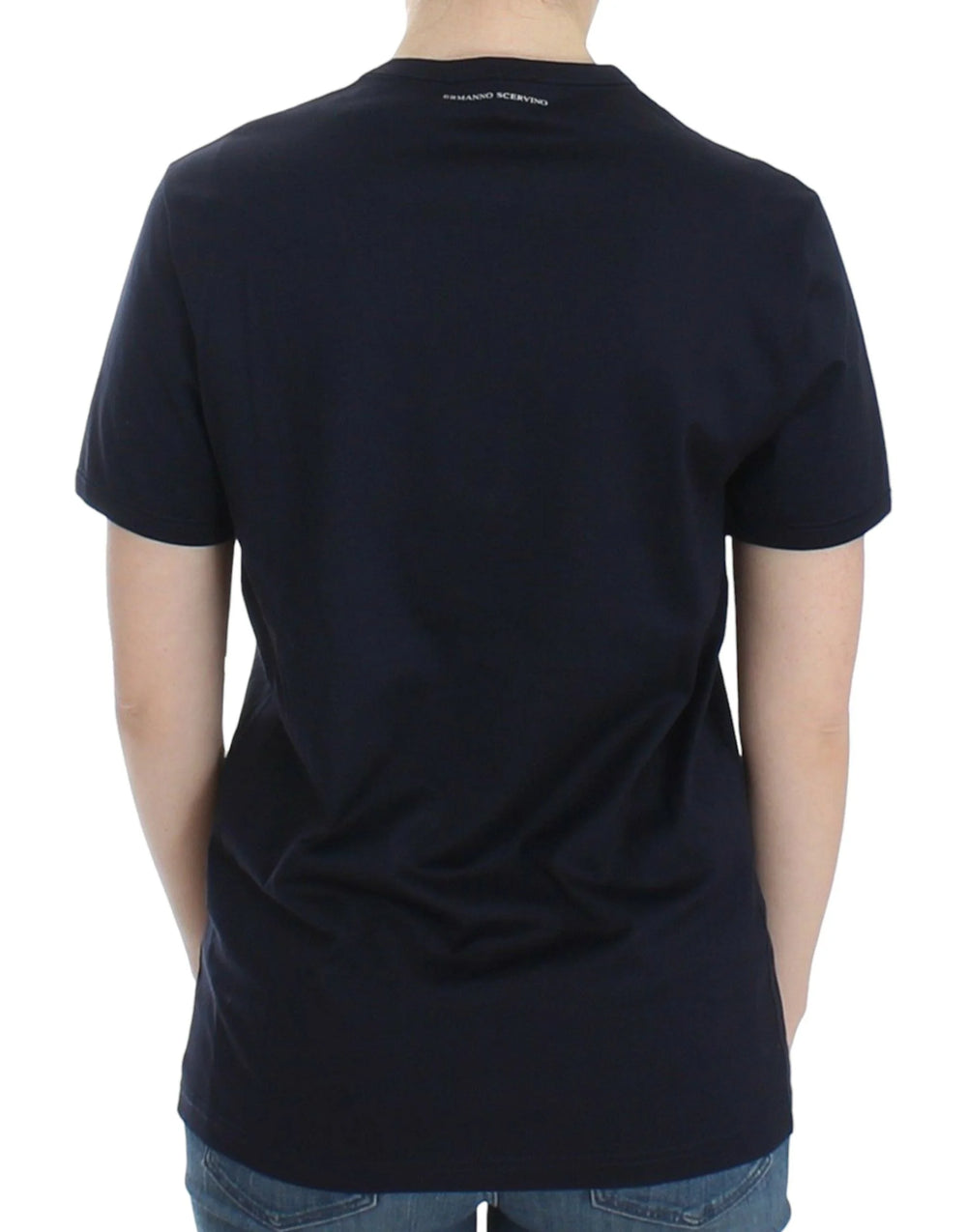 Ermanno Scervino Lingerie Blue Crewneck Cotton Logo T-shirt - IT4 | M - T-Shirts