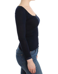 Ermanno Scervino Lingerie Blue Top Blouse Jumper Lace Rayon - IT40 | XS - Sweaters