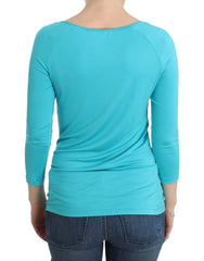 Ermanno Scervino Lingerie Blue Top Blouse Jumper Modal Solid - IT44 | M - Sweaters
