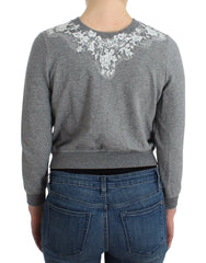 Ermanno Scervino Lingerie Gray Lace Sweater Cardigan Top - IT42 | S - Cardigans