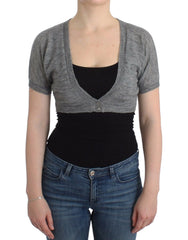 Ermanno Scervino Lingerie Knit Gray Bolero Sweater Cardigan - IT42 | S - Cardigans
