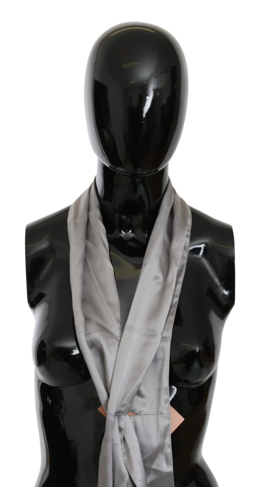 Ermanno Scervino Metallic Silver Silk Neck Wrap Shawl Scarf - Scarves & Shawls