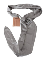 Ermanno Scervino Metallic Silver Silk Neck Wrap Shawl Scarf - Scarves & Shawls