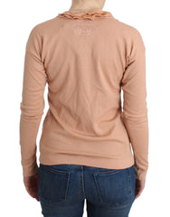 Ermanno Scervino Orange Wool Blend Striped Long Sleeve Top - IT44 | M - Sweaters