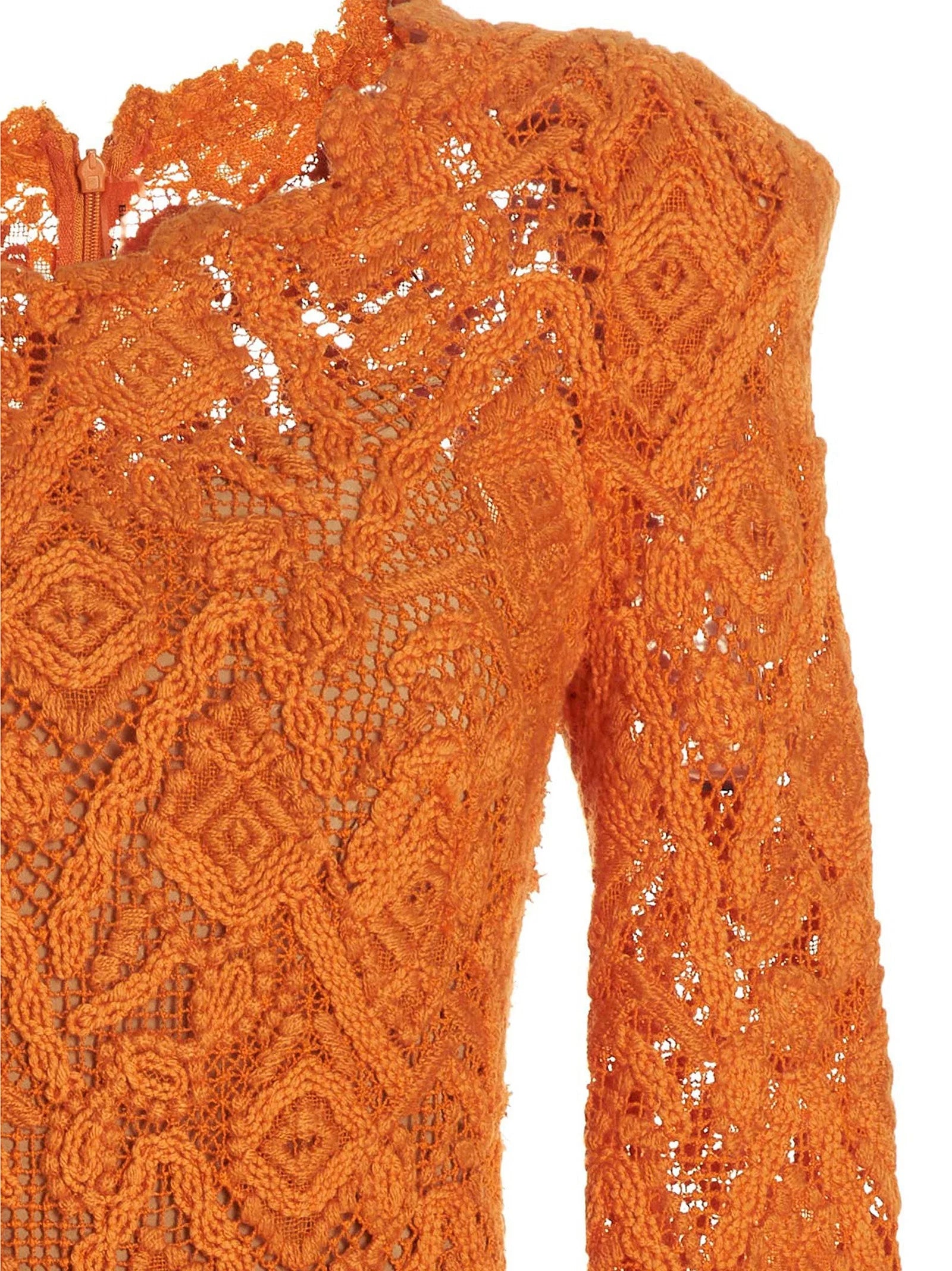 Ermanno Scervino Orange Wool Midi Dress - IT40