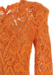 Ermanno Scervino Orange Wool Midi Dress - IT40