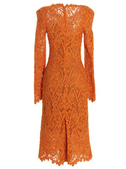Ermanno Scervino Orange Wool Midi Dress - IT40