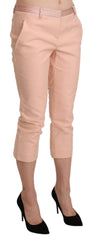 Ermanno Scervino Pink Low Waist Skinny Cropped Capri Pants - Trousers