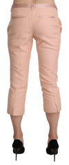 Ermanno Scervino Pink Low Waist Skinny Cropped Capri Pants - Trousers