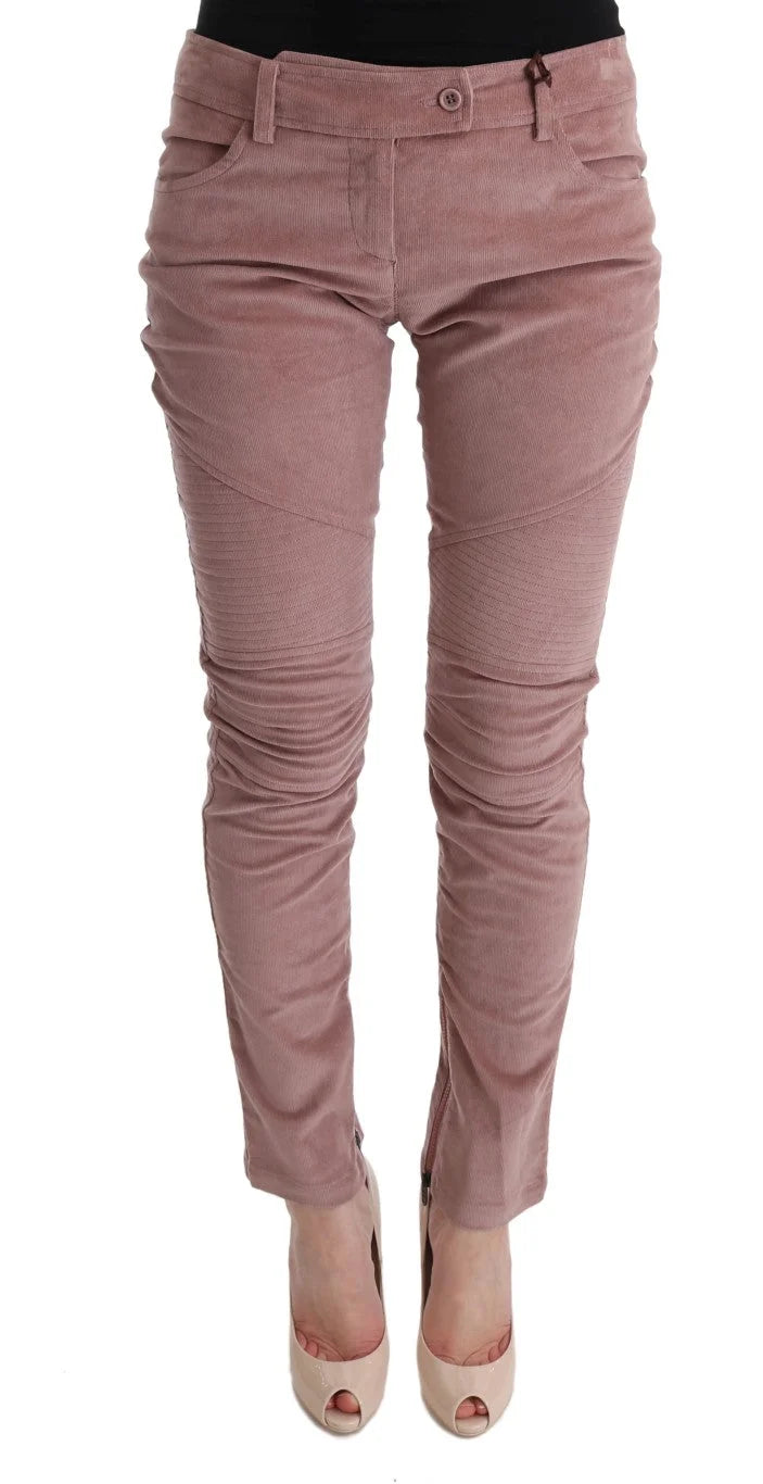 Ermanno Scervino Pink Velvet Cropped Casual Pants - IT44|L - Trousers