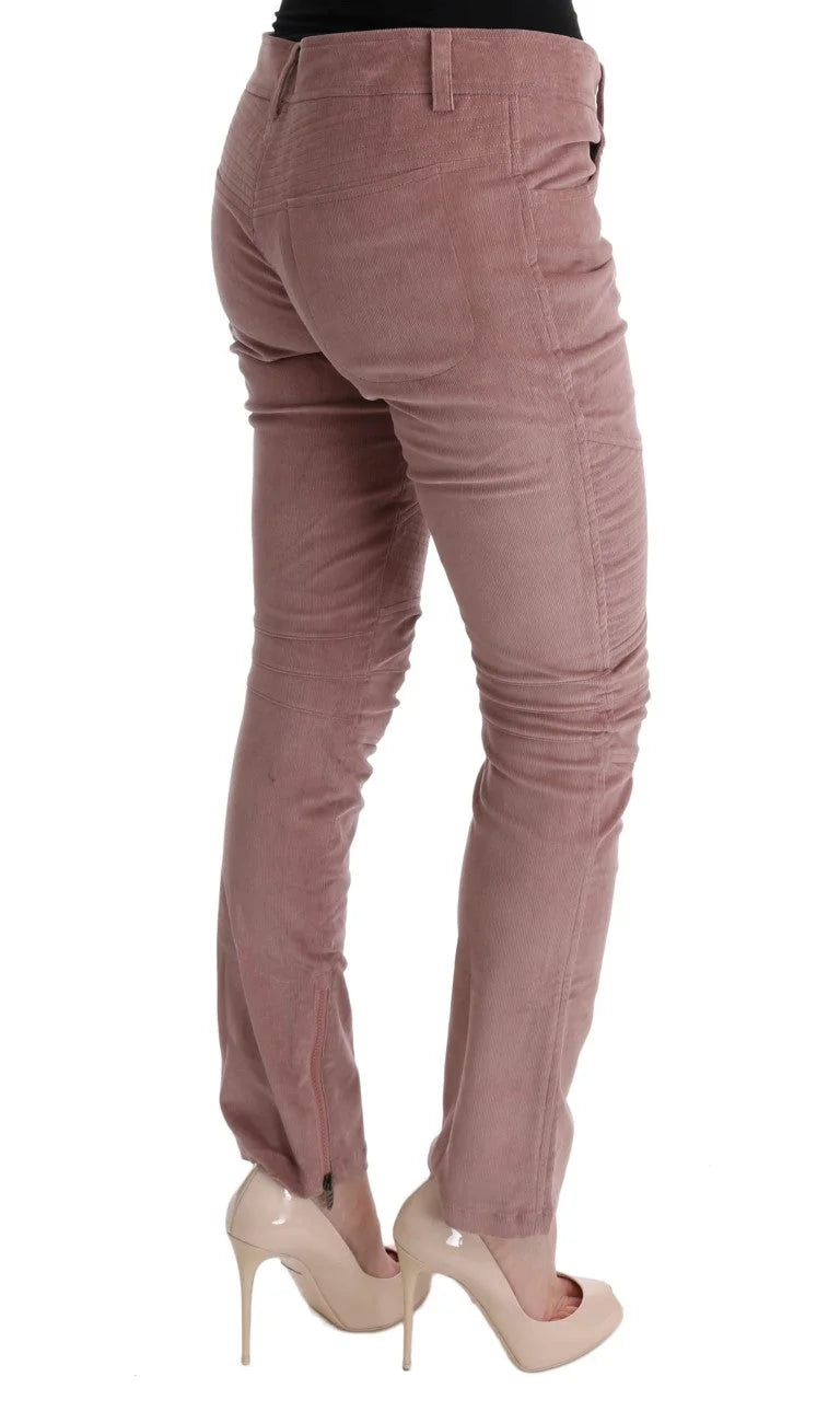 Ermanno Scervino Pink Velvet Cropped Casual Pants - IT44|L - Trousers