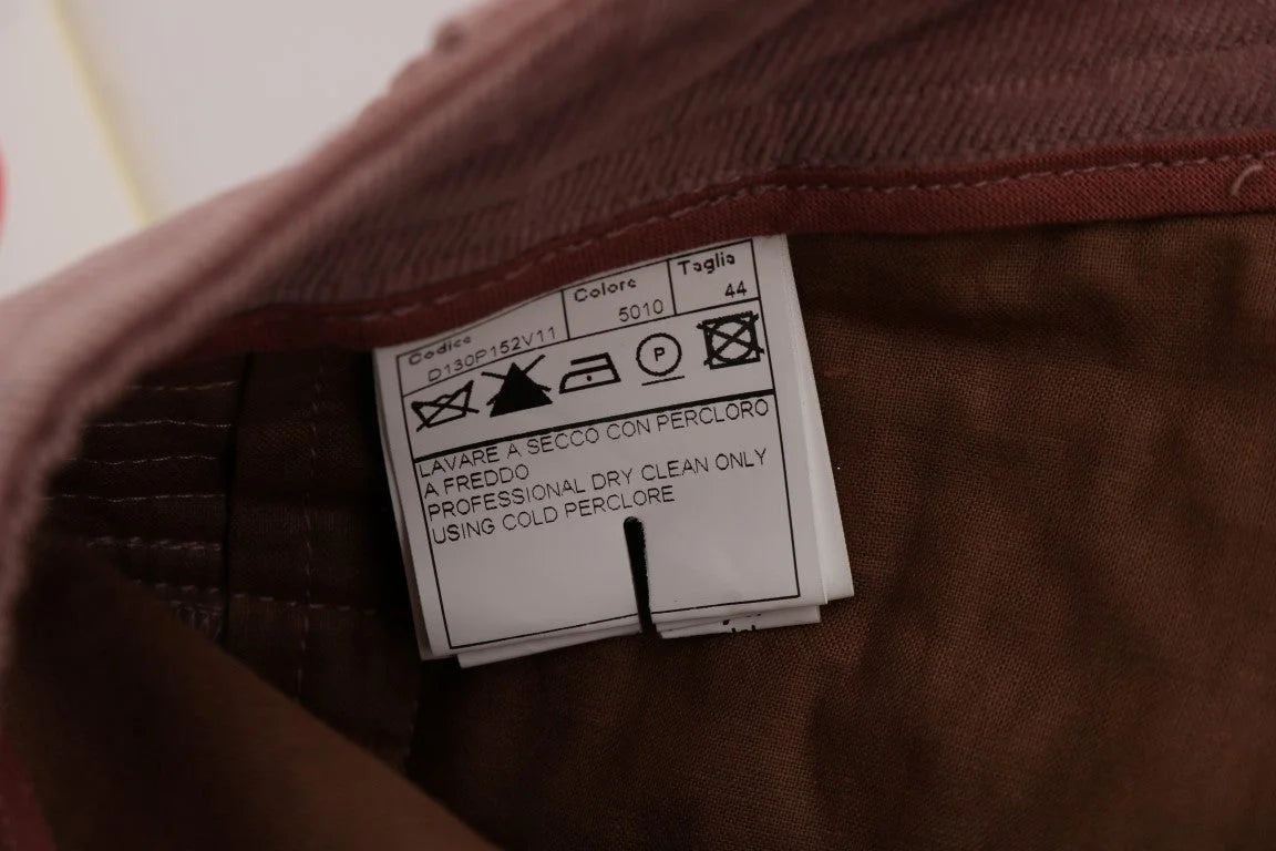 Ermanno Scervino Pink Velvet Cropped Casual Pants - IT44|L - Trousers