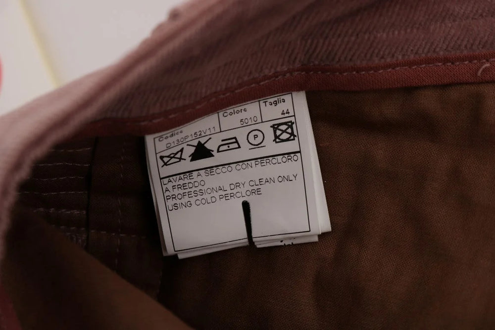 Ermanno Scervino Pink Velvet Cropped Casual Pants - IT44|L - Trousers