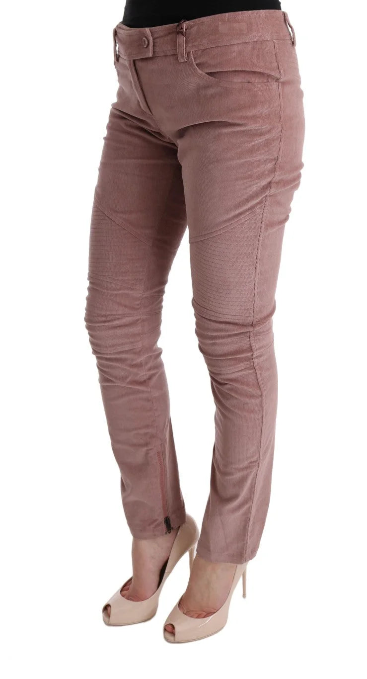 Ermanno Scervino Pink Velvet Cropped Casual Pants - IT44|L - Trousers