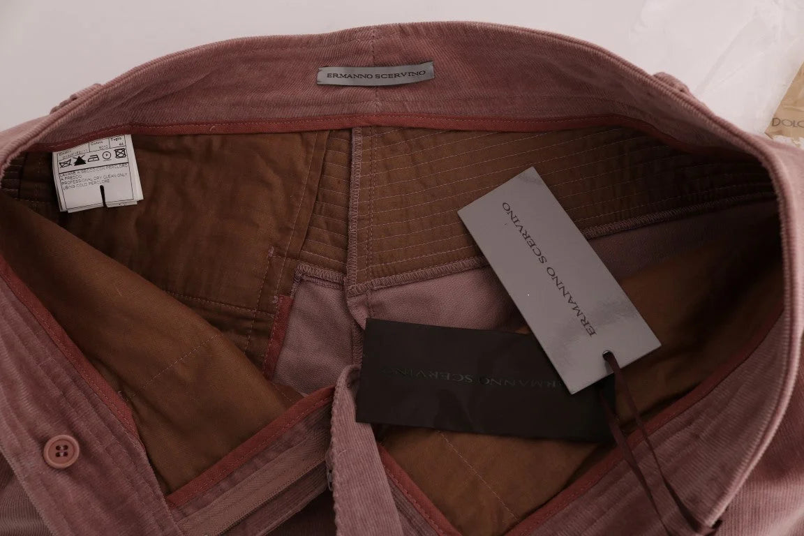 Ermanno Scervino Pink Velvet Cropped Casual Pants - IT44|L - Trousers