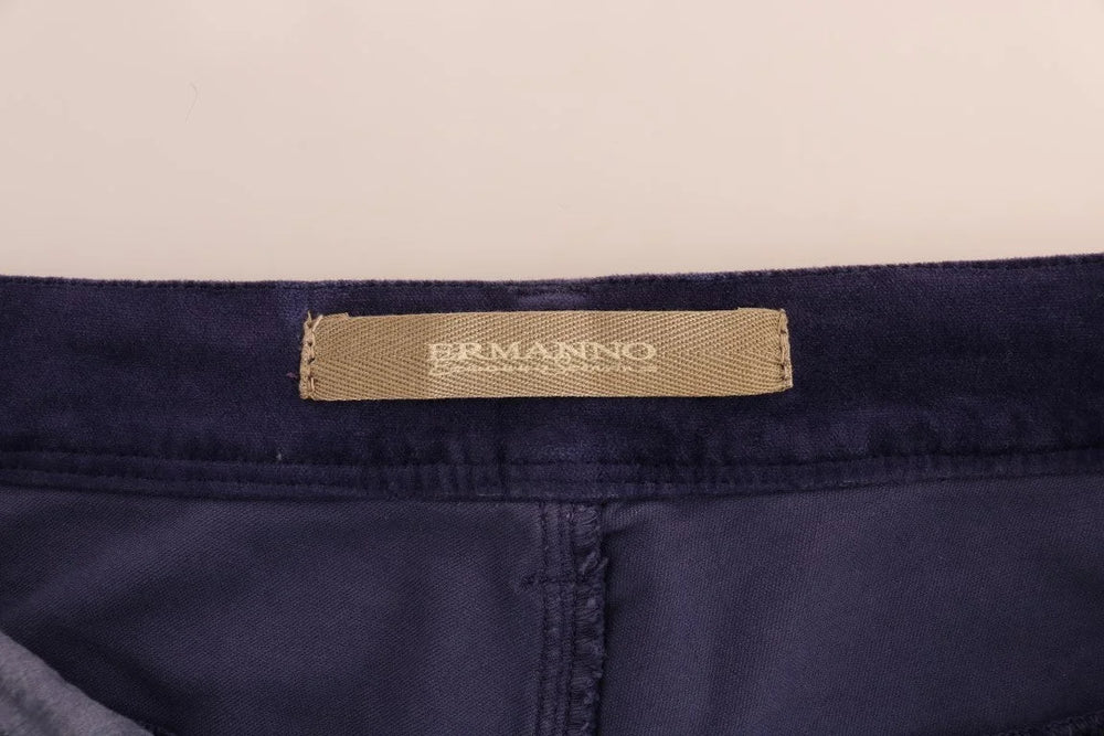 Ermanno Scervino Purple Corduroy Stretch Bootcut Pants - W26 - Trousers