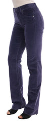 Ermanno Scervino Purple Corduroy Stretch Bootcut Pants - W26 - Trousers