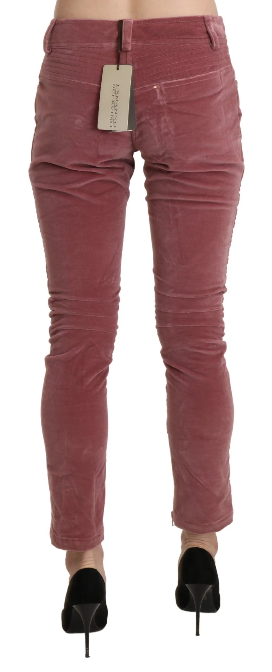 Ermanno Scervino Red Mid Waist Skinny Cotton Pants - IT40|S - Trousers