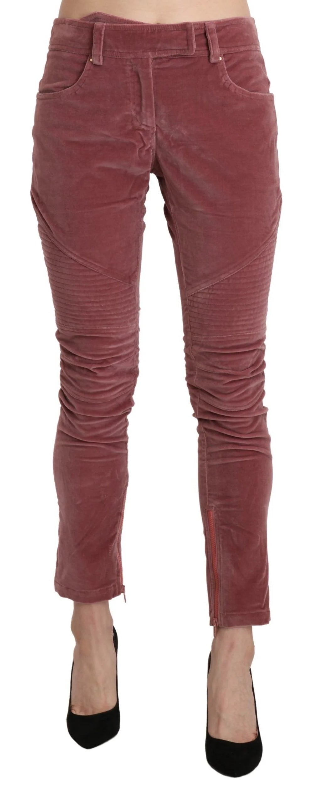 Ermanno Scervino Red Mid Waist Skinny Cotton Pants - IT40|S - Trousers