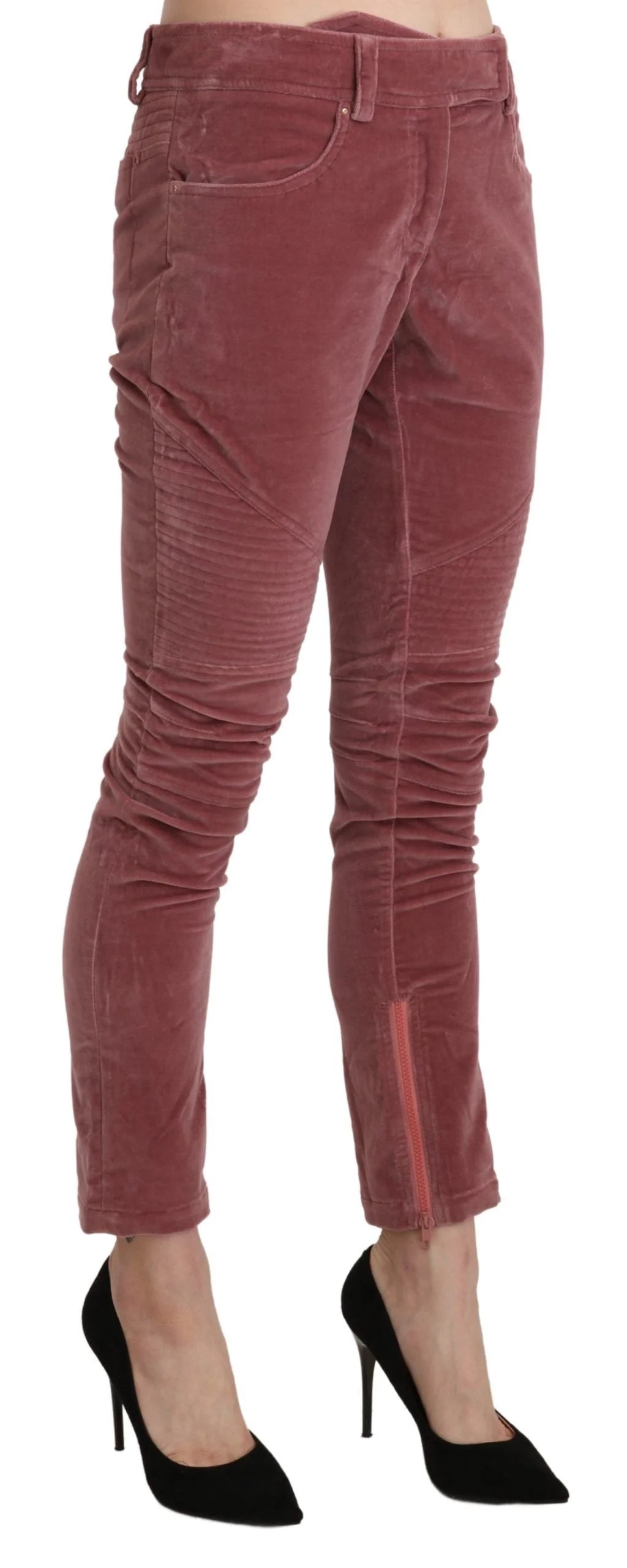 Ermanno Scervino Red Mid Waist Skinny Cotton Pants - IT40|S - Trousers