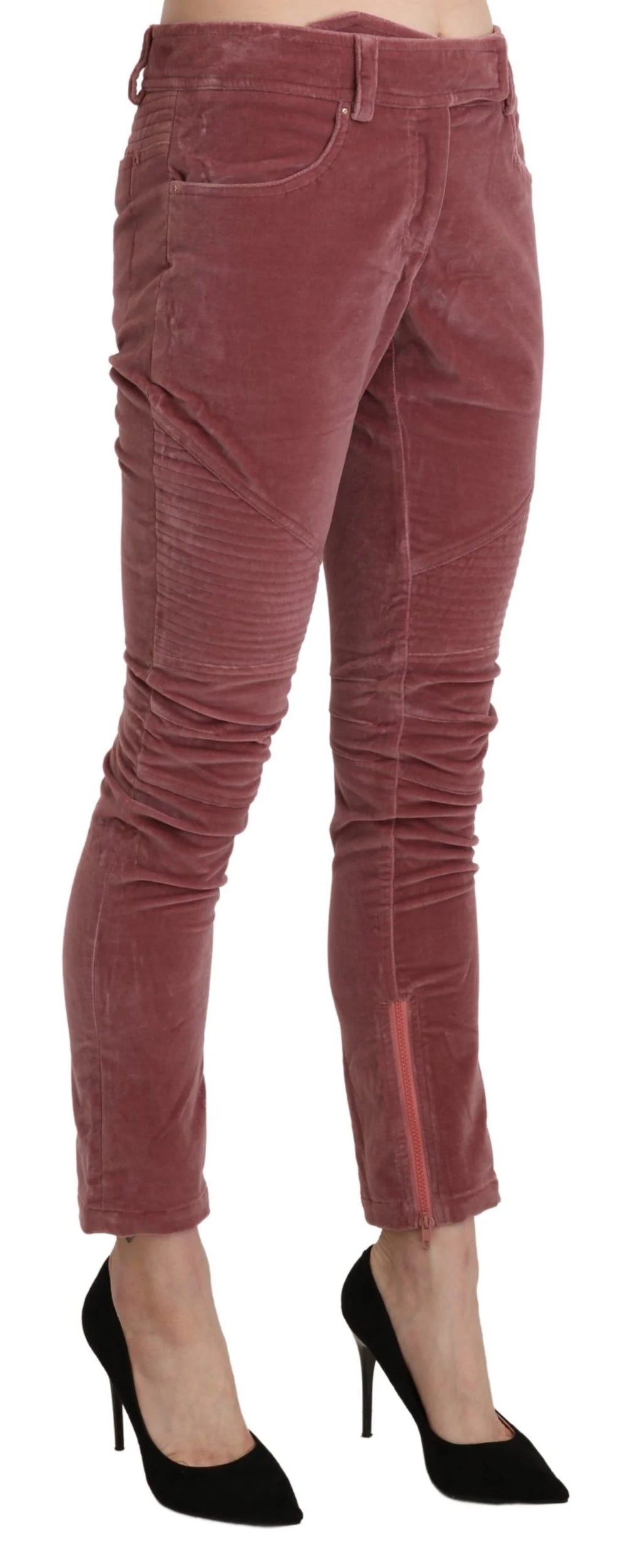 Ermanno Scervino Red Mid Waist Skinny Cotton Pants - IT40|S - Trousers