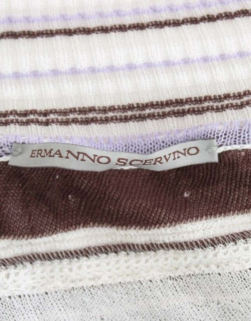 Ermanno Scervino Striped Lace V-Neck Short Sleeve Top Sweater - IT42 | S - Sweaters