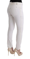 Ermanno Scervino White Cotton Slim Fit Casual Pants - IT40|S - Jeans
