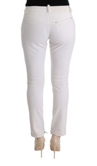 Ermanno Scervino White Cotton Slim Fit Casual Pants - IT40|S - Jeans
