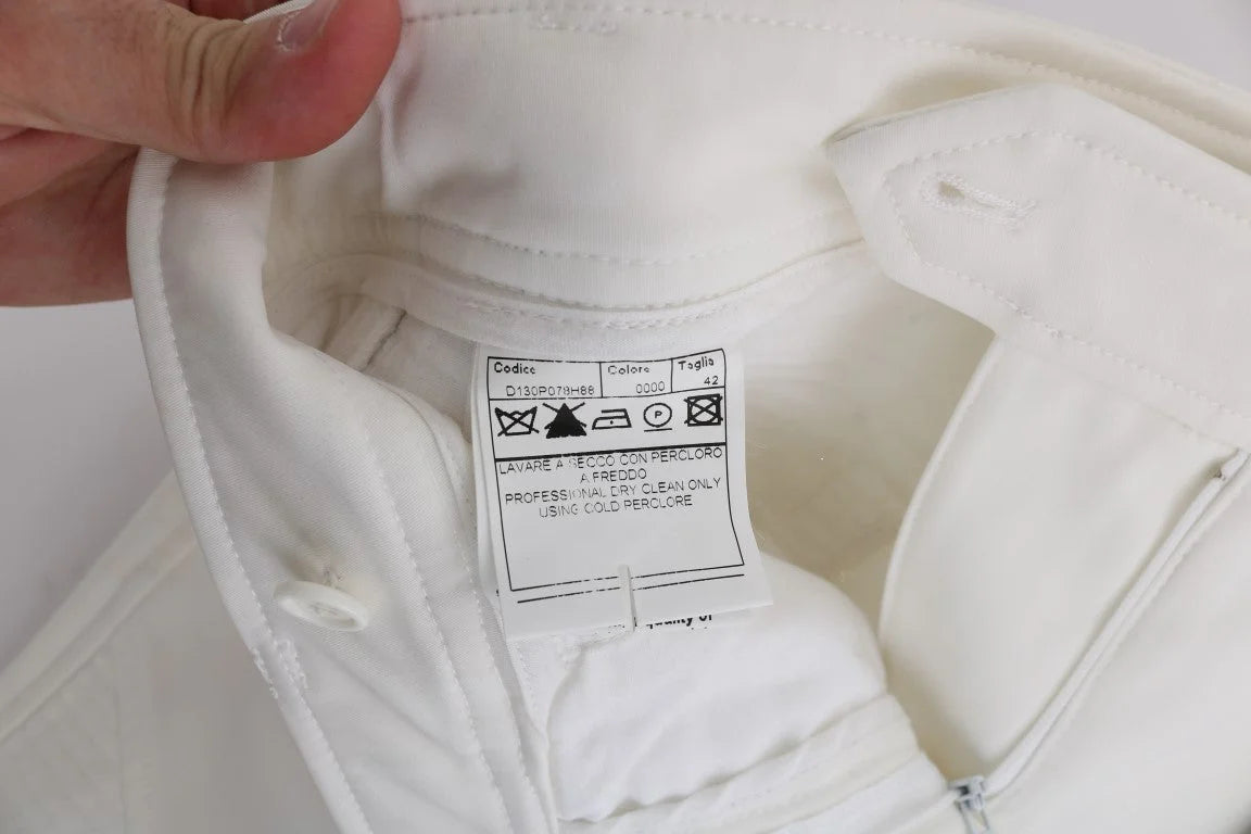 Ermanno Scervino White Cotton Slim Fit Casual Pants - IT40|S - Jeans