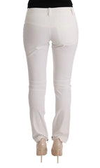 Ermanno Scervino White Cotton Slim Fit Casual Pants - IT40|S - Jeans