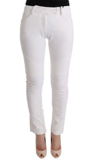 Ermanno Scervino White Cotton Slim Fit Casual Pants - IT40|S - Trousers