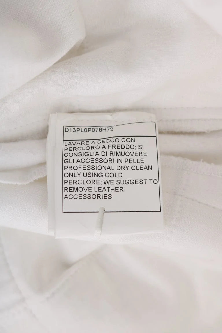 Ermanno Scervino White Cotton Slim Fit Casual Pants - IT40|S - Trousers