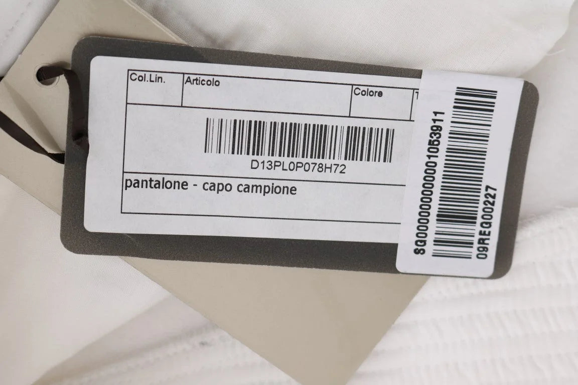 Ermanno Scervino White Cotton Slim Fit Casual Pants - IT40|S - Trousers