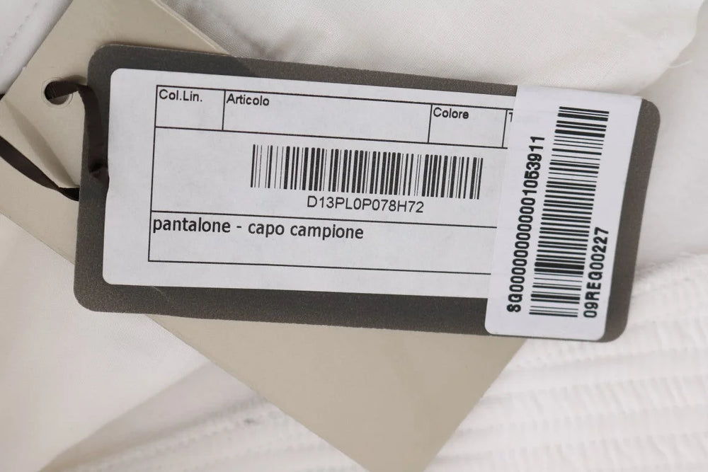 Ermanno Scervino White Cotton Slim Fit Casual Pants - IT40|S - Trousers