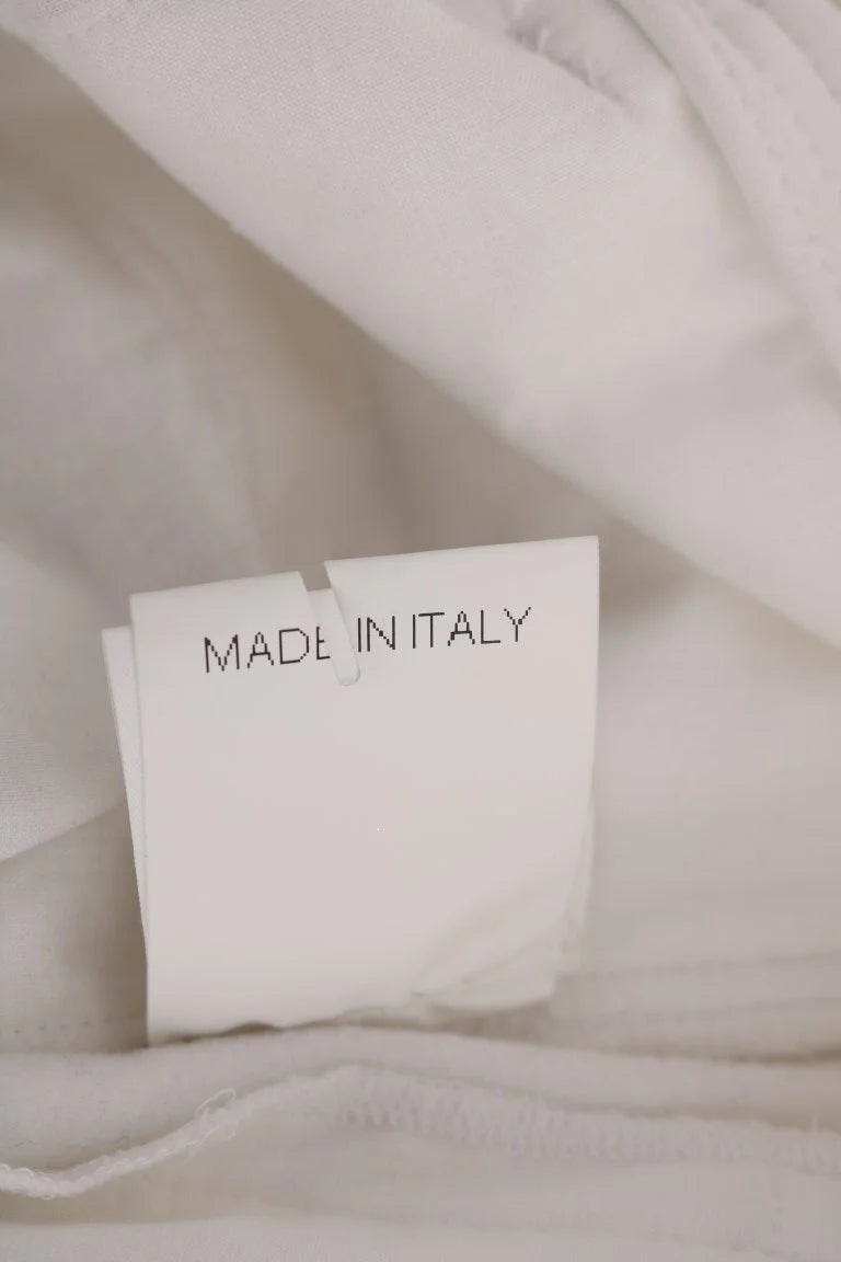 Ermanno Scervino White Cotton Slim Fit Casual Pants - IT40|S - Trousers