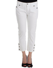 Ermanno Scervino White Cropped Jeans Denim Pants Branded Capri - 42 | S - Jeans