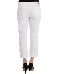 Ermanno Scervino White Cropped Jeans Denim Pants Branded Capri - 42 | S - Jeans