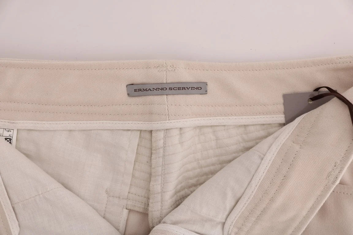 Ermanno Scervino White Slim Fit Casual Jeans - Jeans