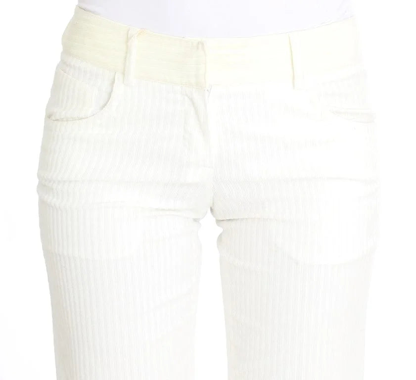 Ermanno Scervino White Striped Straight Fit Pants - IT42|M - Trousers