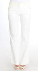 Ermanno Scervino White Striped Straight Fit Pants - IT42|M - Trousers